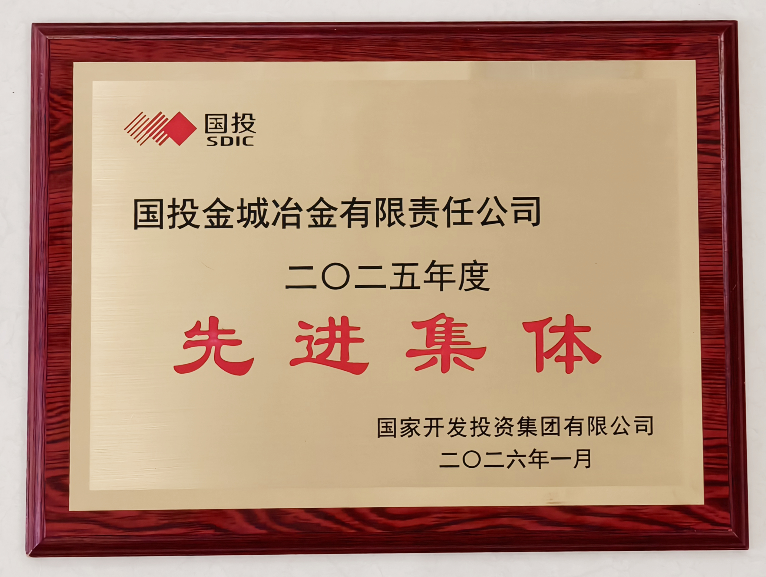 2026年1月,公司被授予国投集团2025年度“先进集体”。